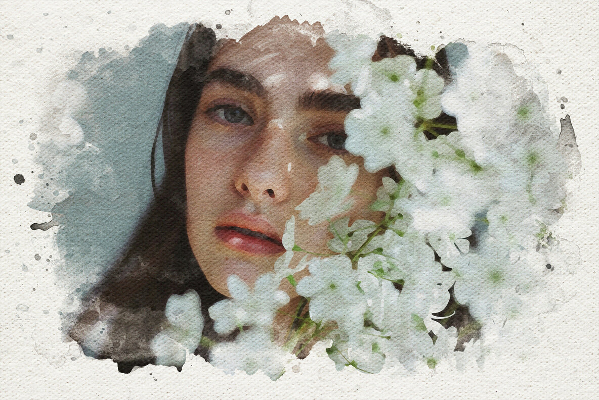 Watercolor Collage Photo Effect 3