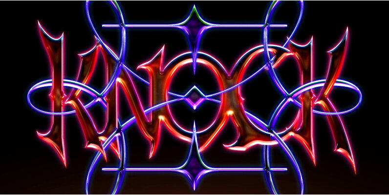 Neon Chrome Gothic Metal Text Effect   PSD Template Graphics