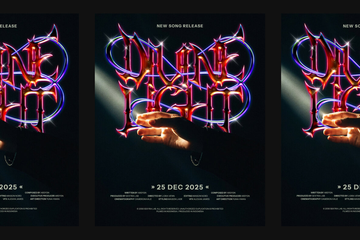 Neon Chrome Gothic Metal Text Effect   PSD Template Graphics 5