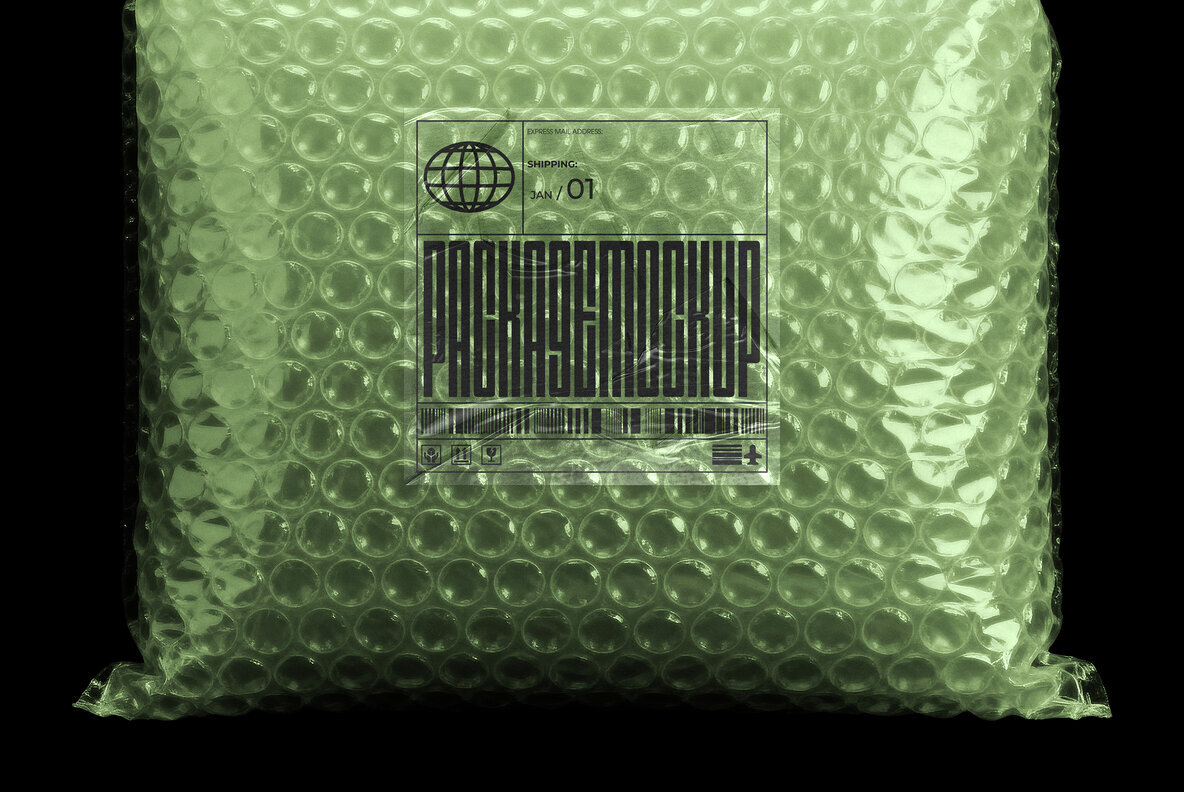 Bubble Wrap Mailing Package Mockup 3