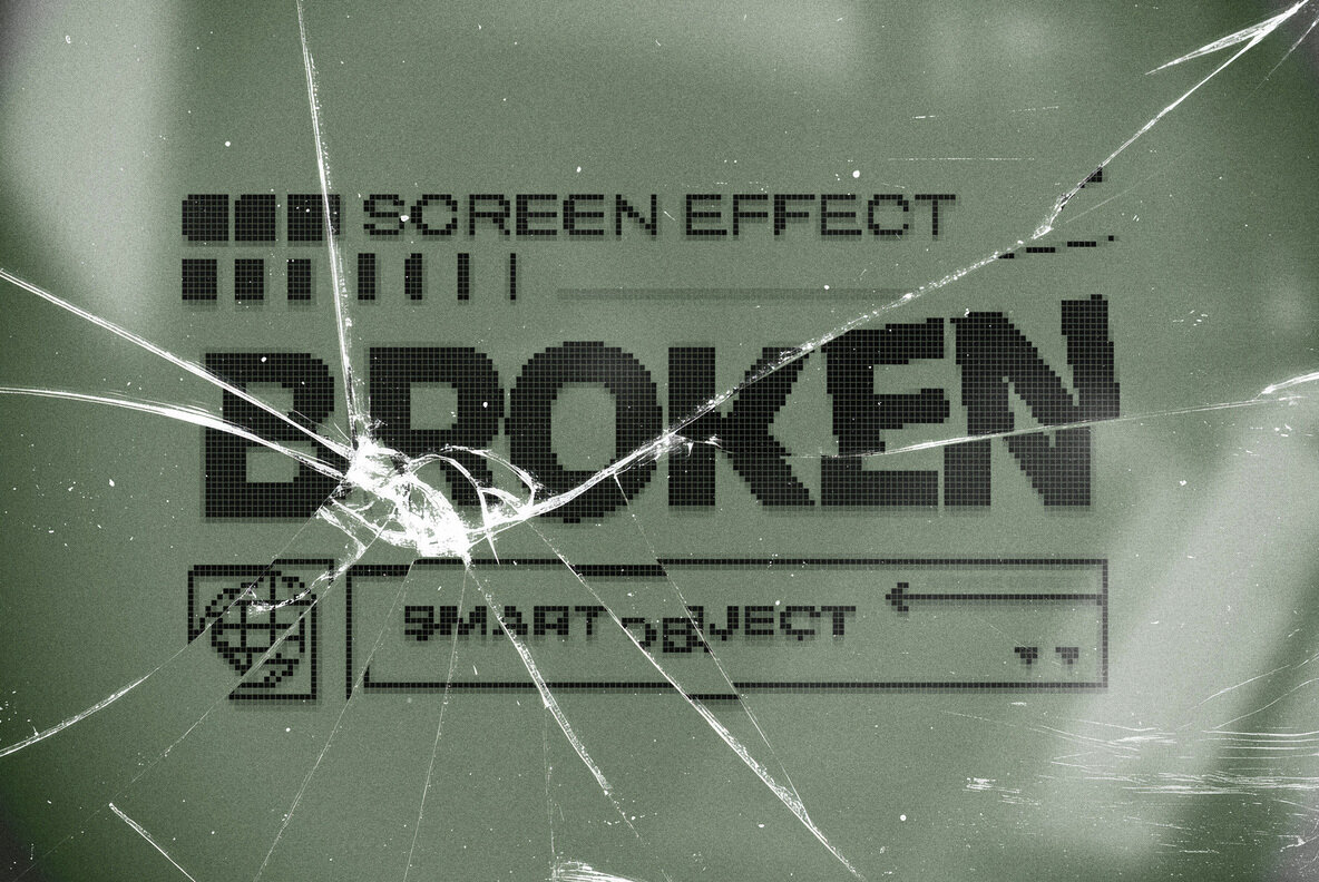 Broken Screen Text and Logo Effect 1
