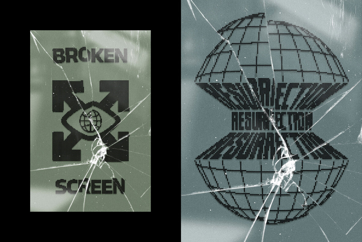 Broken Screen Text and Logo Effect 3