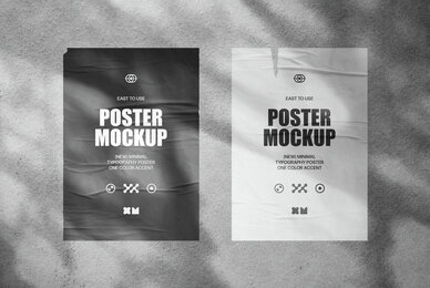 6 in 1 Glued Posters Mockup Set