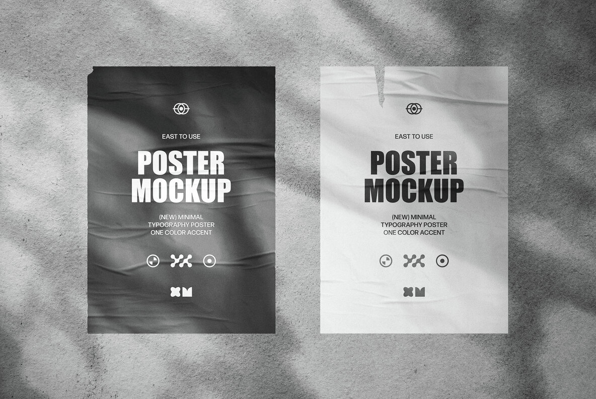 6 in 1 Glued Posters Mockup Set 1