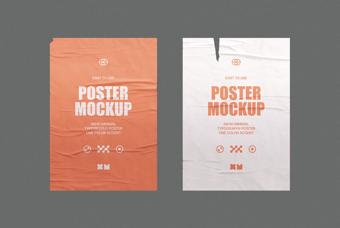 6 in 1 Glued Posters Mockup Set 4