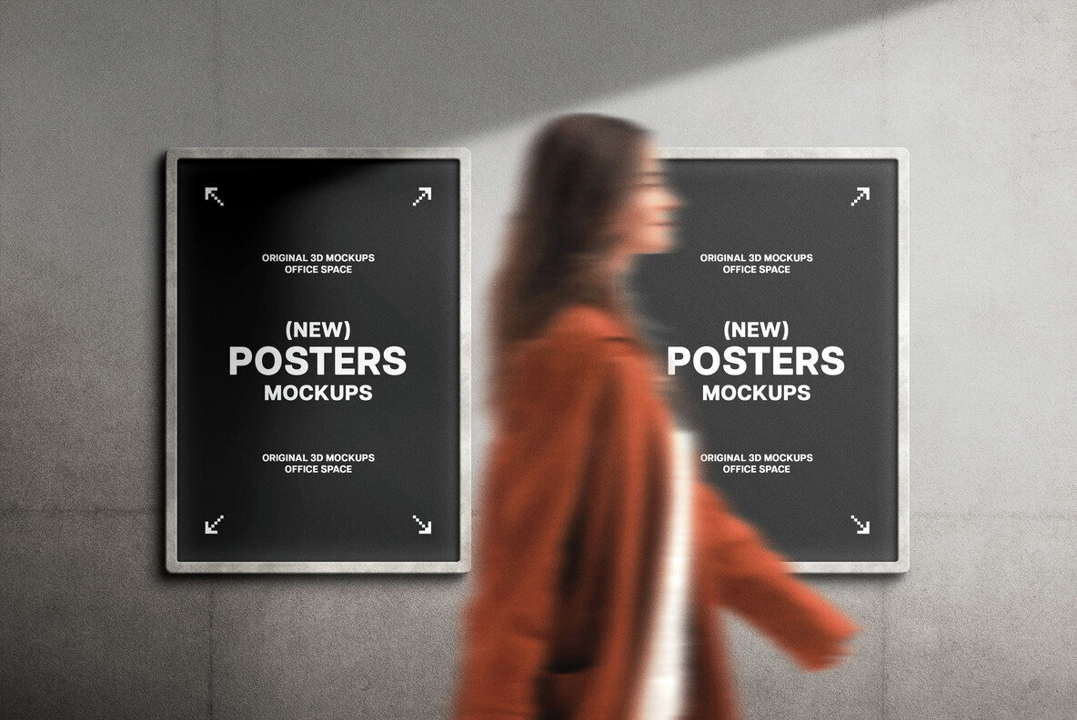 Concrete Wall Poster Mockups 2