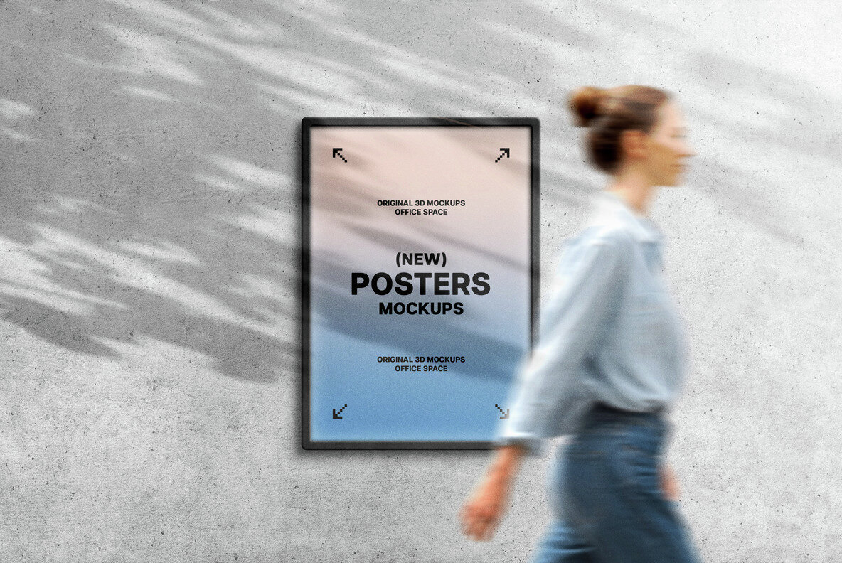 Concrete Wall Poster Mockups 3