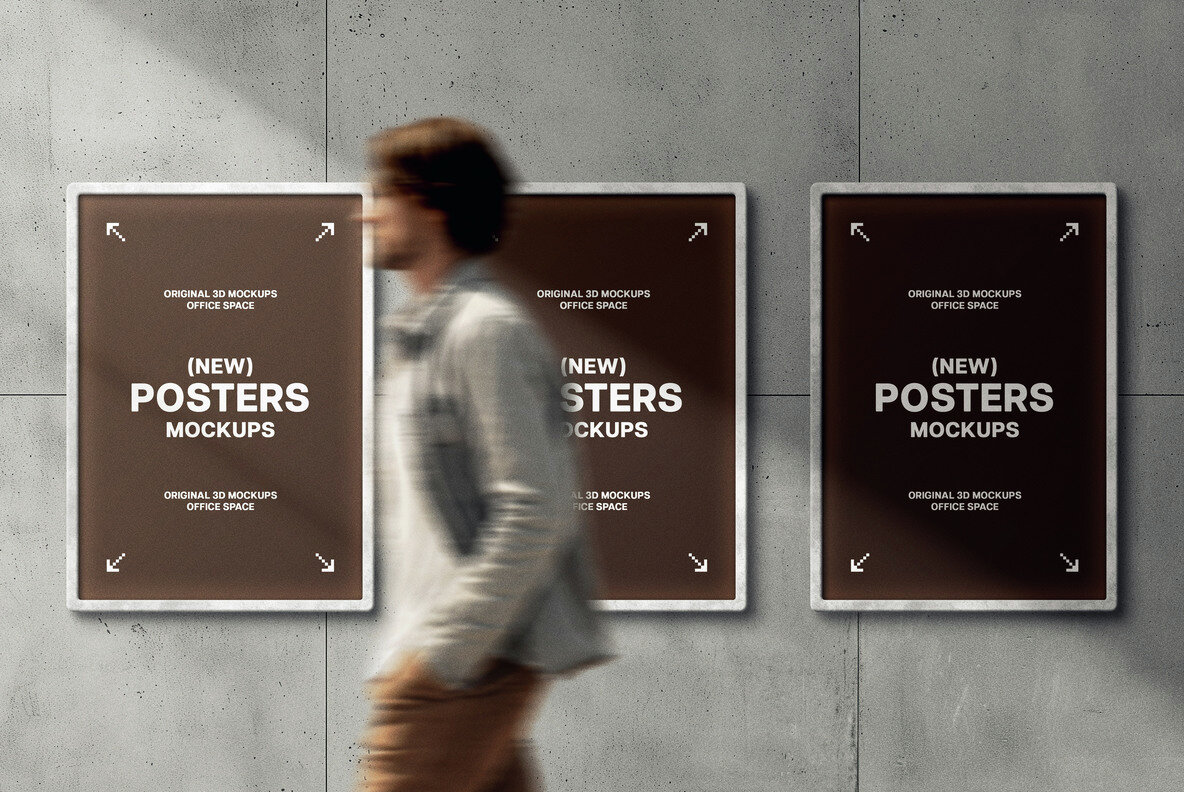 Concrete Wall Poster Mockups 4