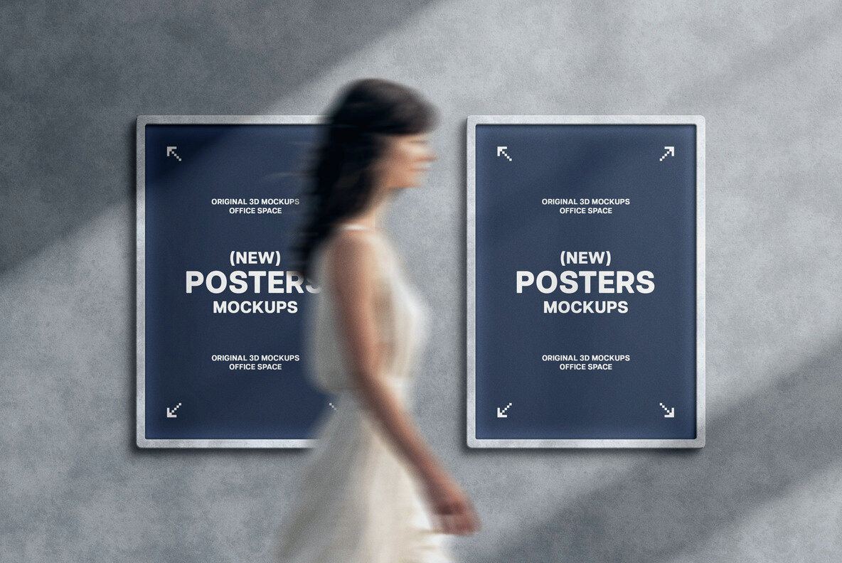 Concrete Wall Poster Mockups 5