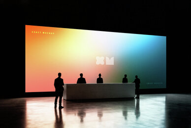 Event Screen Mockup with Reception Desk