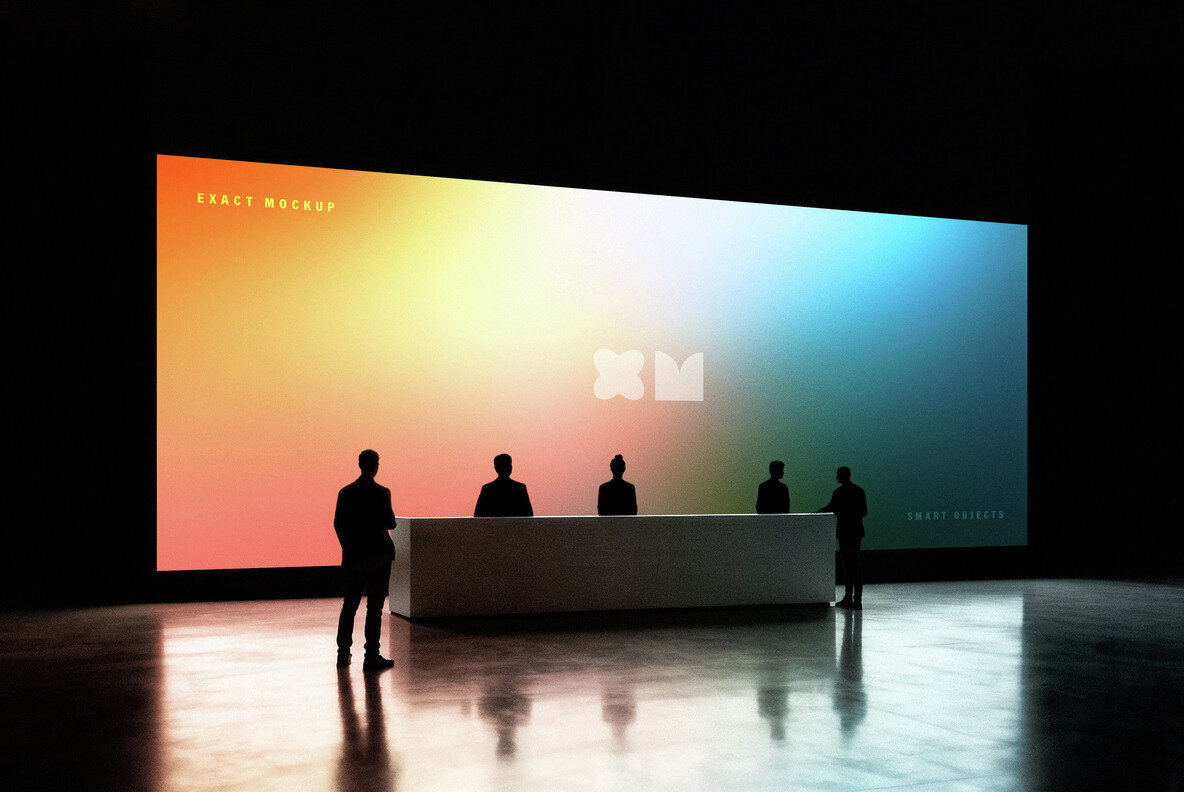 Event Screen Mockup with Reception Desk 1