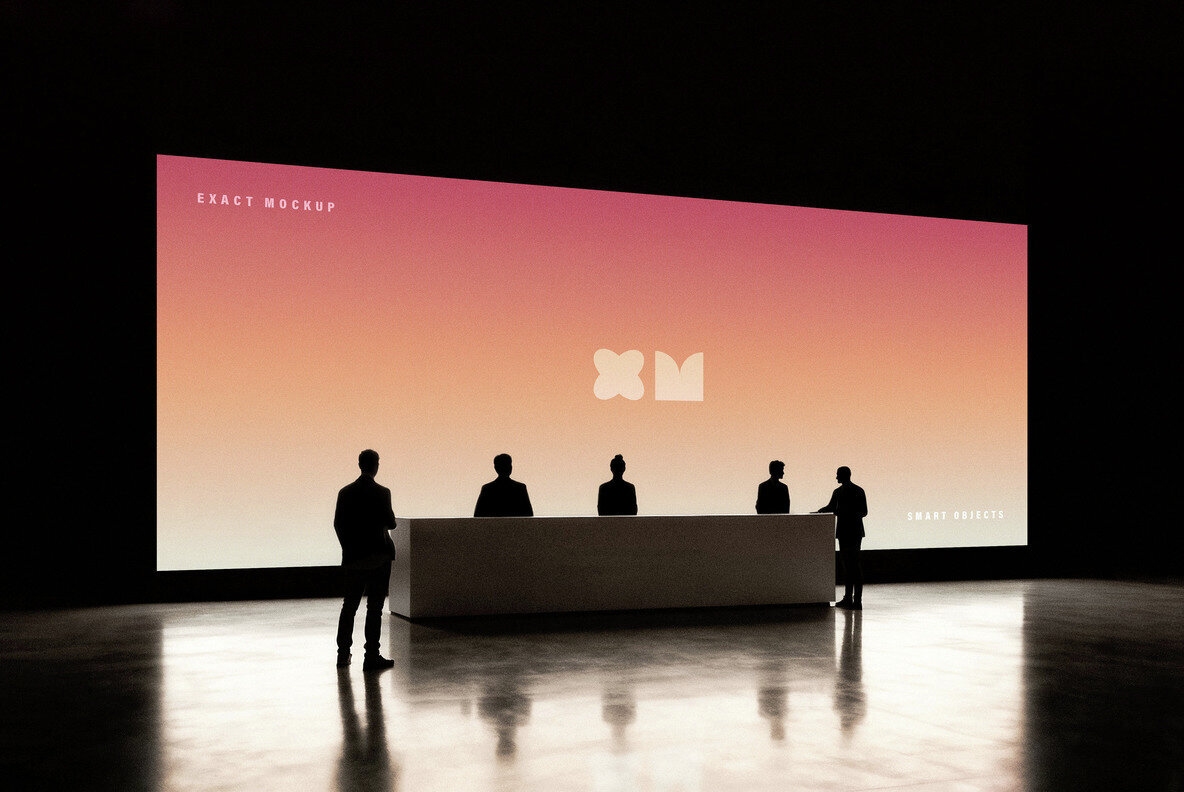 Event Screen Mockup with Reception Desk 2