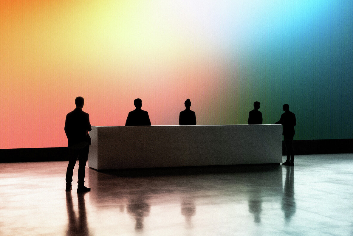 Event Screen Mockup with Reception Desk 3