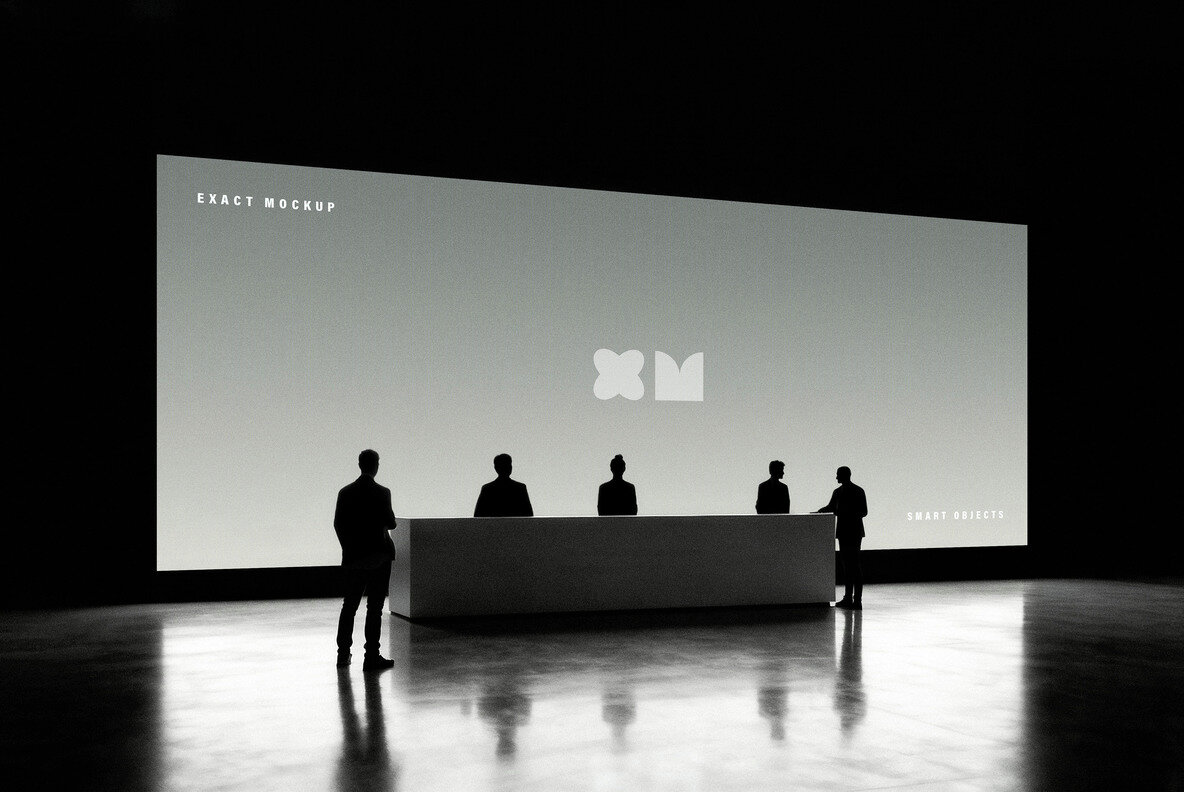 Event Screen Mockup with Reception Desk 4