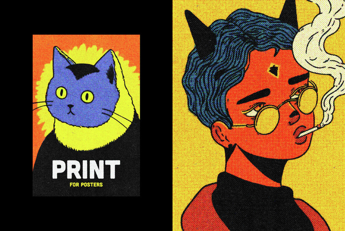 Halftone Print Style Effect 4