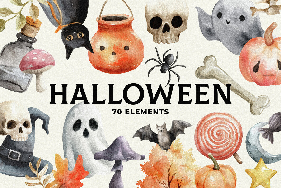 Halloween Watercolors Collection 1