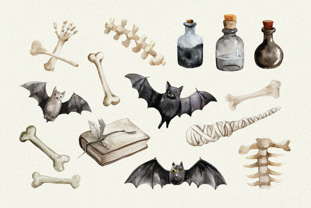 Halloween Watercolors Collection 2