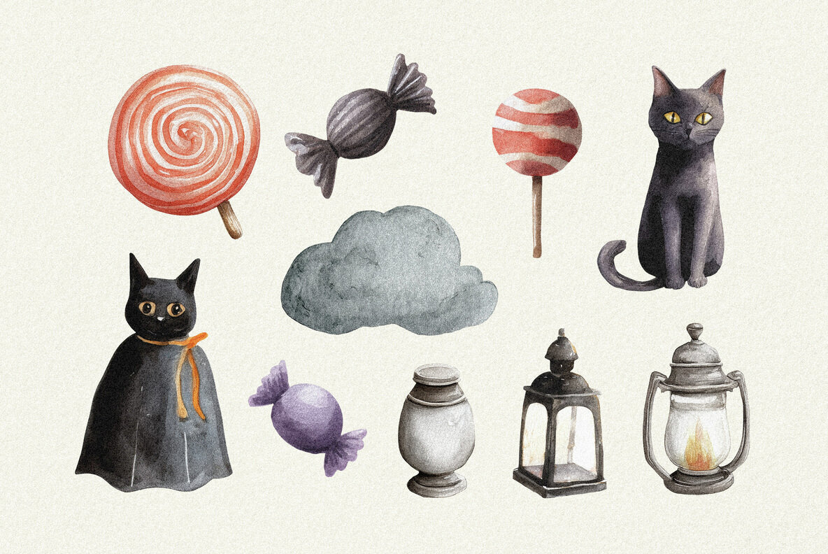 Halloween Watercolors Collection 3