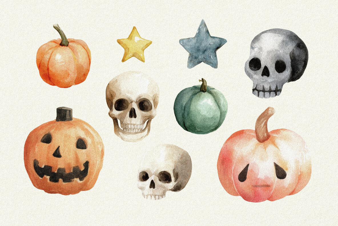 Halloween Watercolors Collection 6