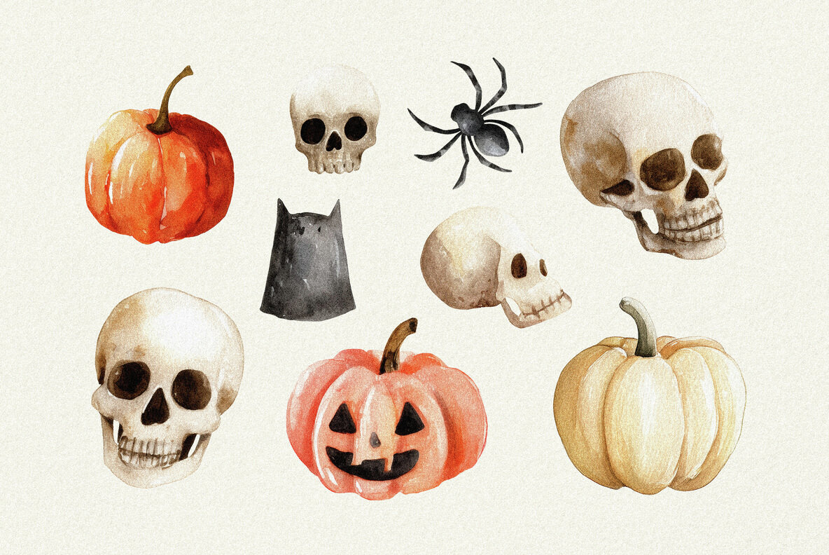 Halloween Watercolors Collection 7