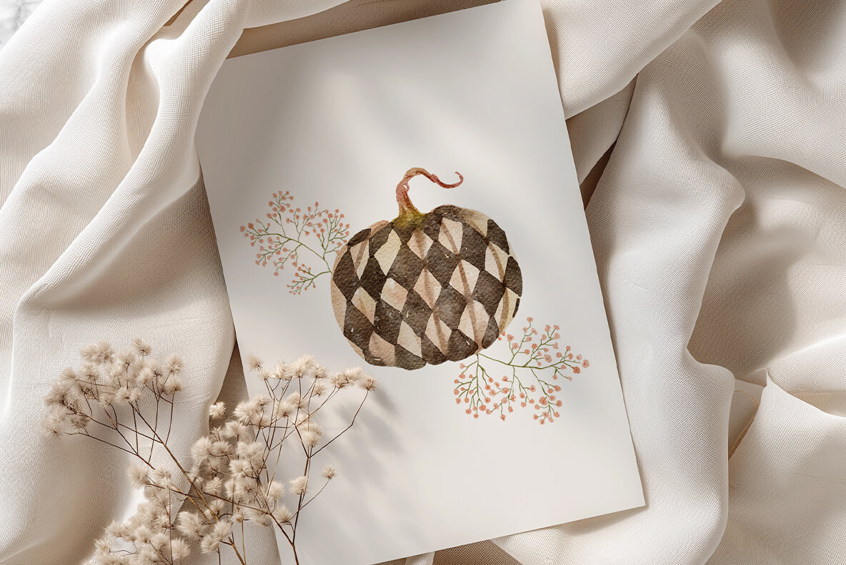 October   Watercolor Autumn Set 5