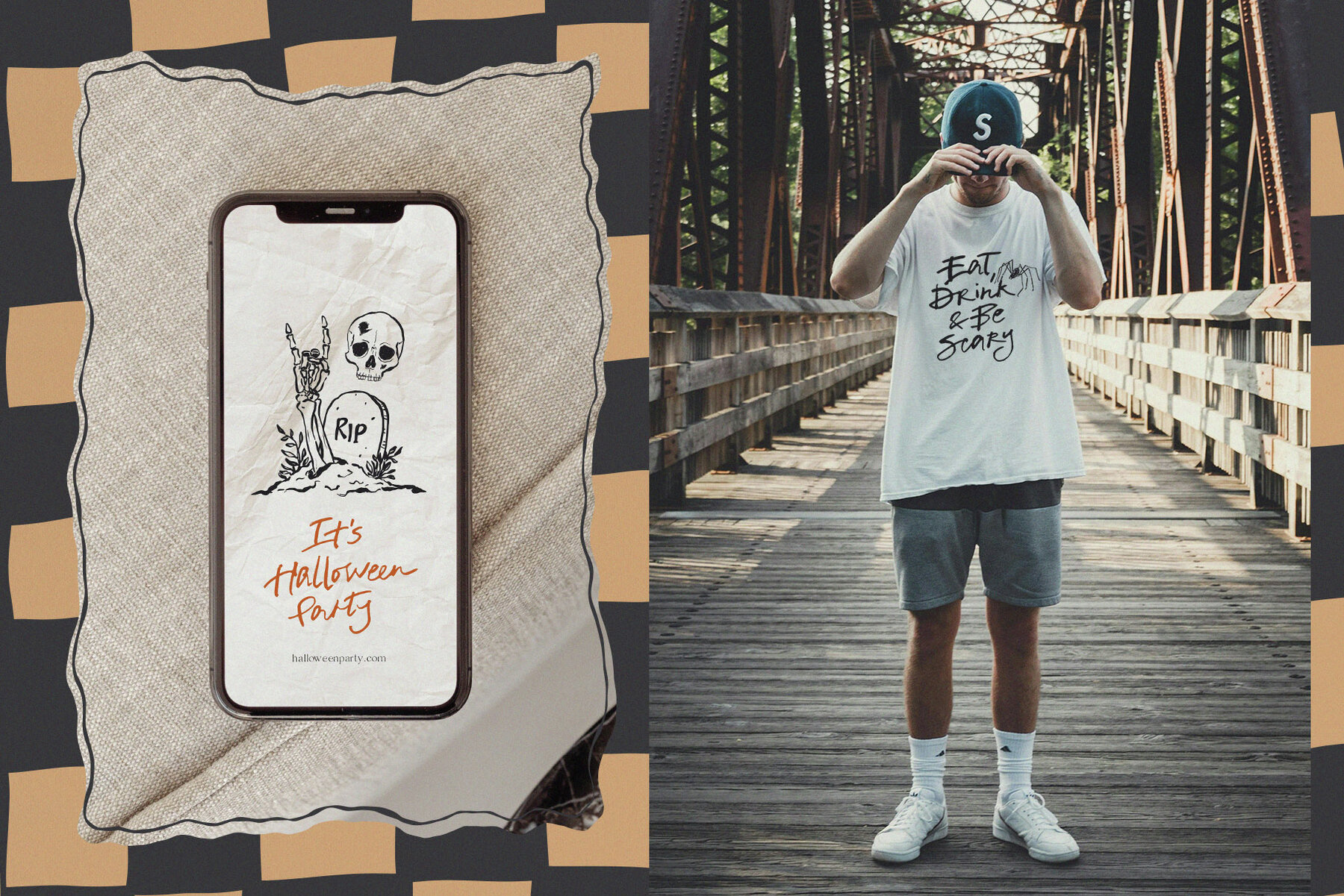 Halloween Party Vintage Vector Illustrations Hand Drawn Clipart 7