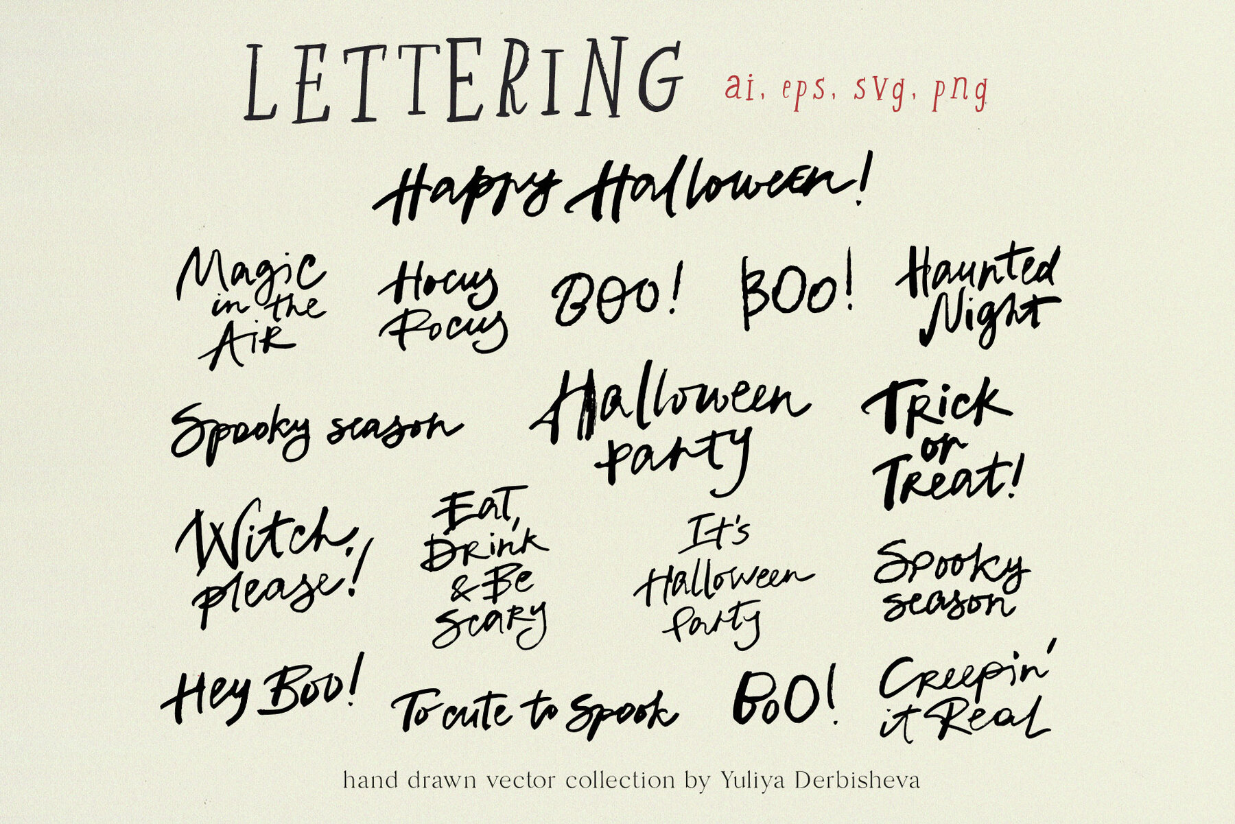 Halloween Party Vintage Vector Illustrations Hand Drawn Clipart 8