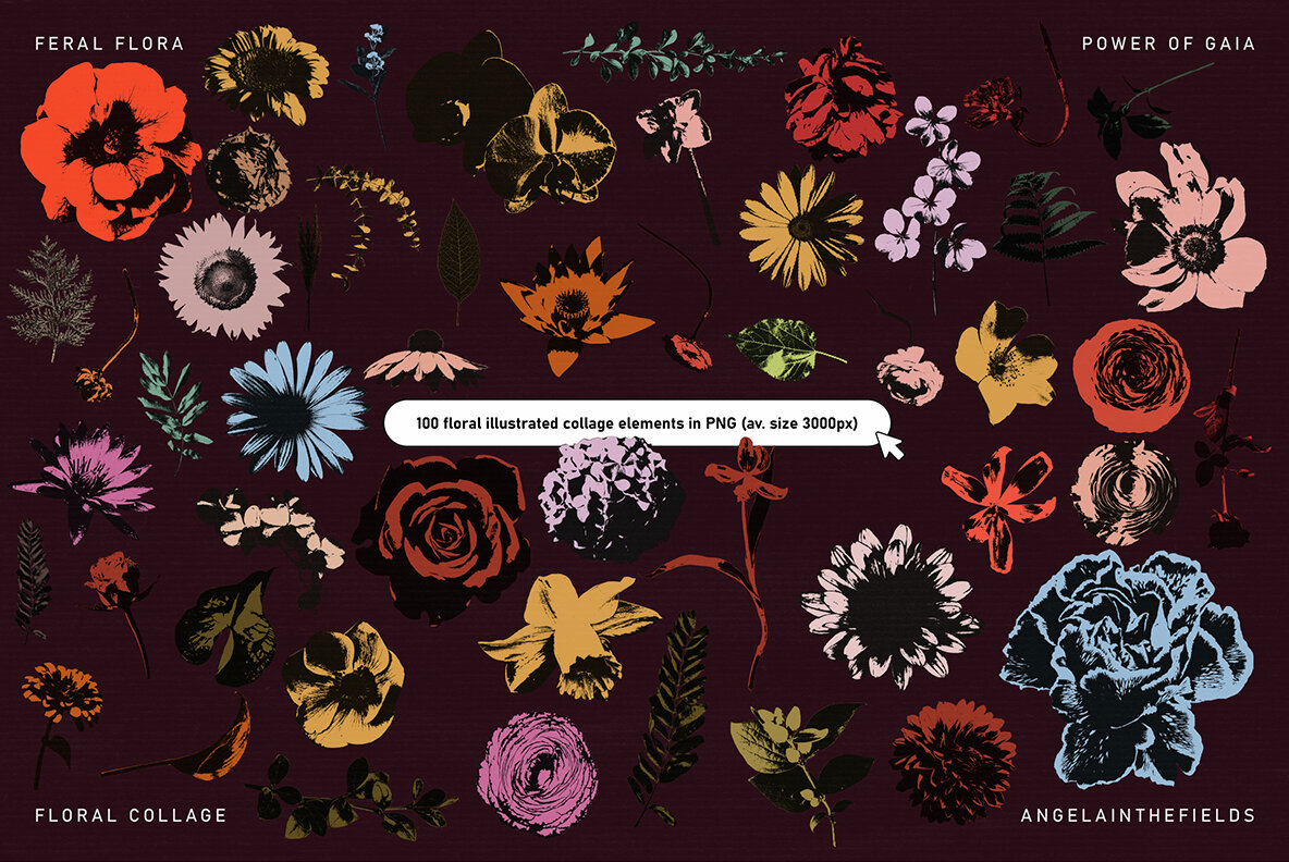 Feral Flora Collage Elements 8