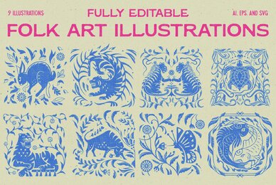 Animal Folk Art Illustration