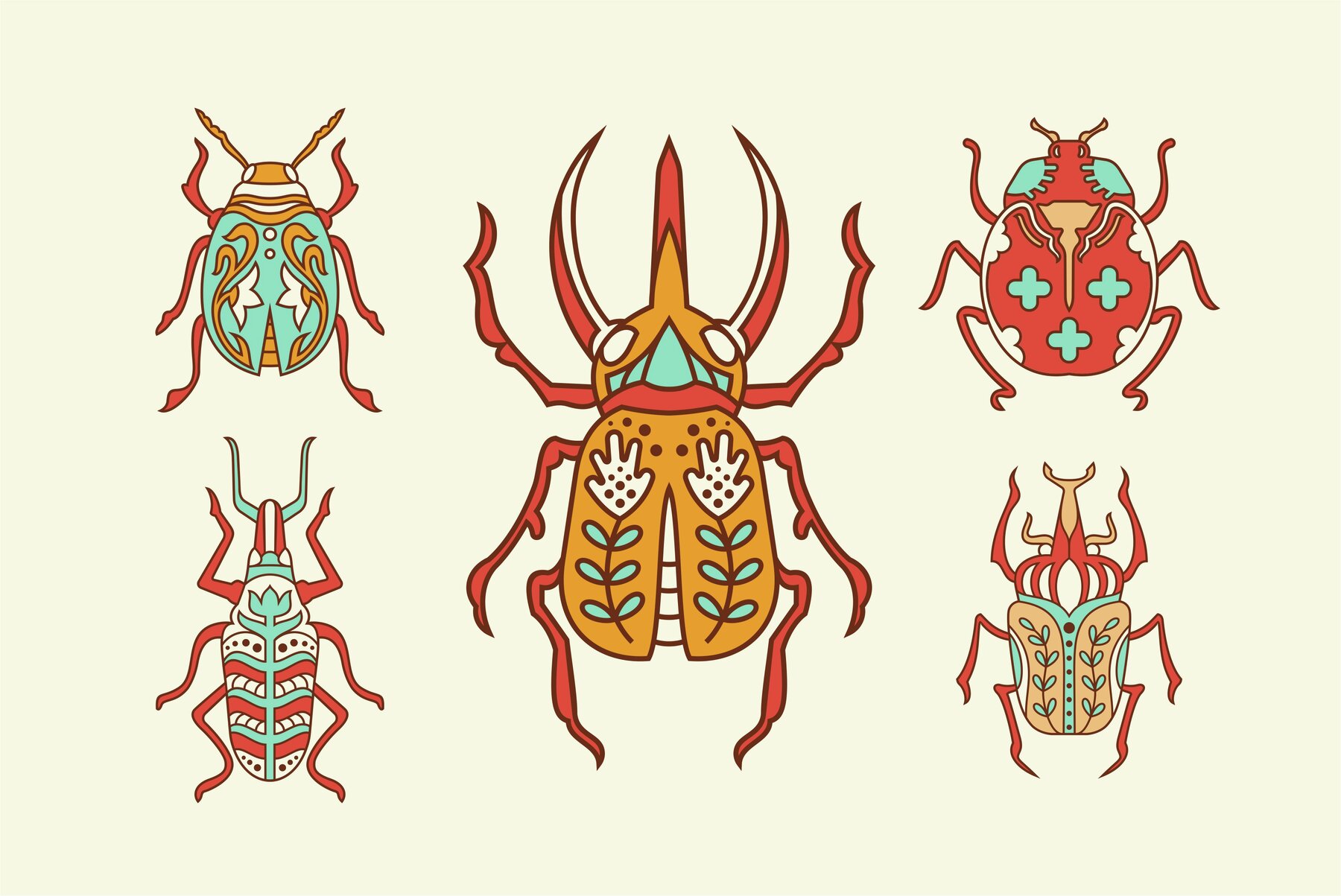Folk Art Insect Illustrations 4