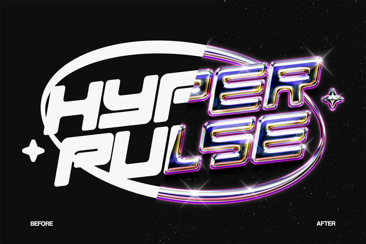 Retro Futuristic Chrome Text Effect 2