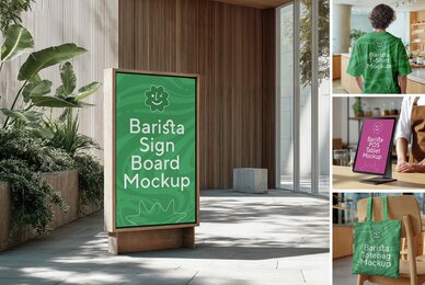 Barista Coffee Branding Mockups Vol  2
