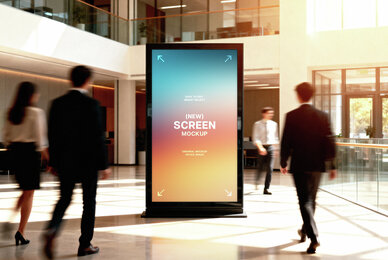 Vertical Office Digital Signage Mockup
