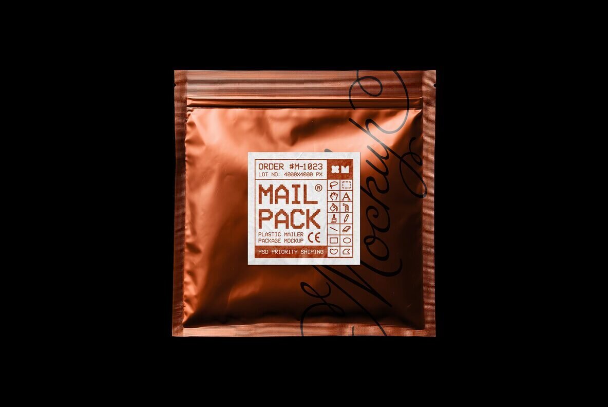 Plastic Mailer Package Mockup 3