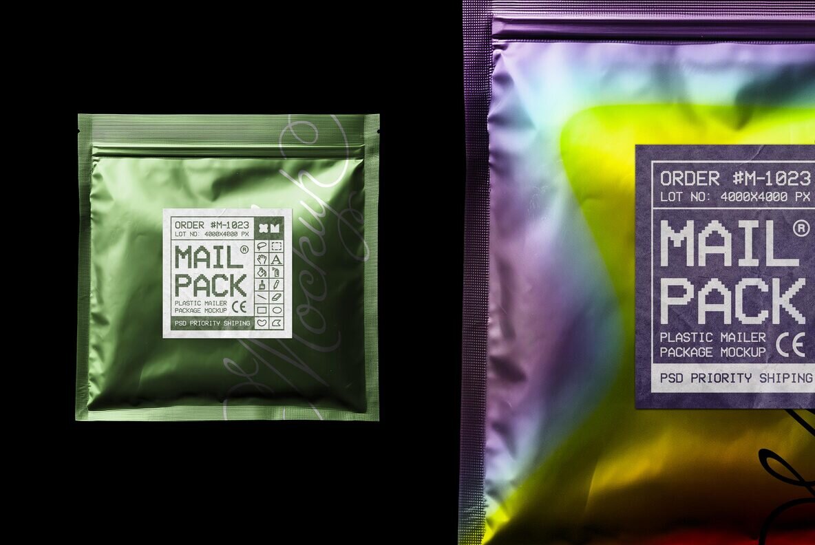 Plastic Mailer Package Mockup 4