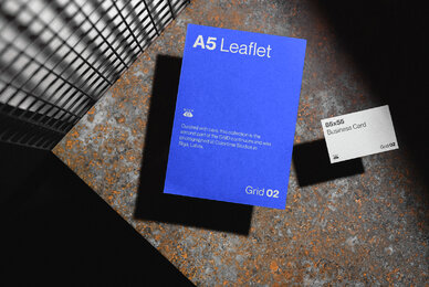 A5 Leaflet  Business Card Mockup Grid 02