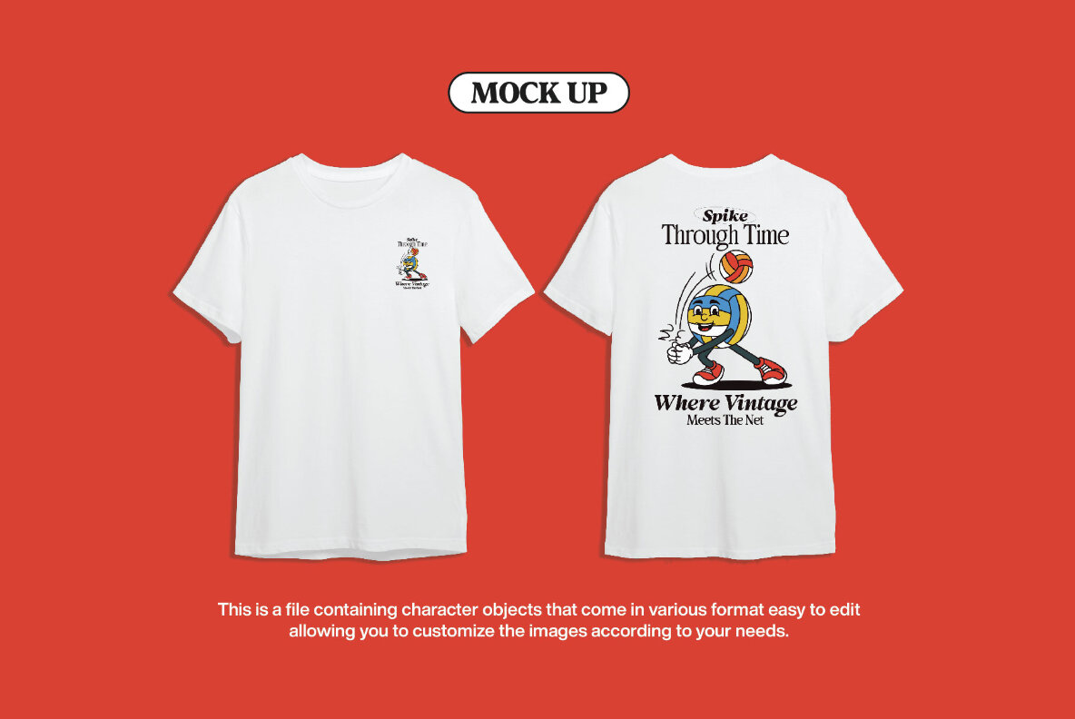 Retro Ball Character Illustration 4