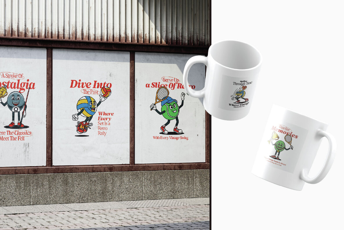 Retro Ball Character Illustration 5