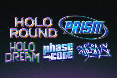 Holographic Chrome Text Effect Bundle     Futuristic Psd Pack