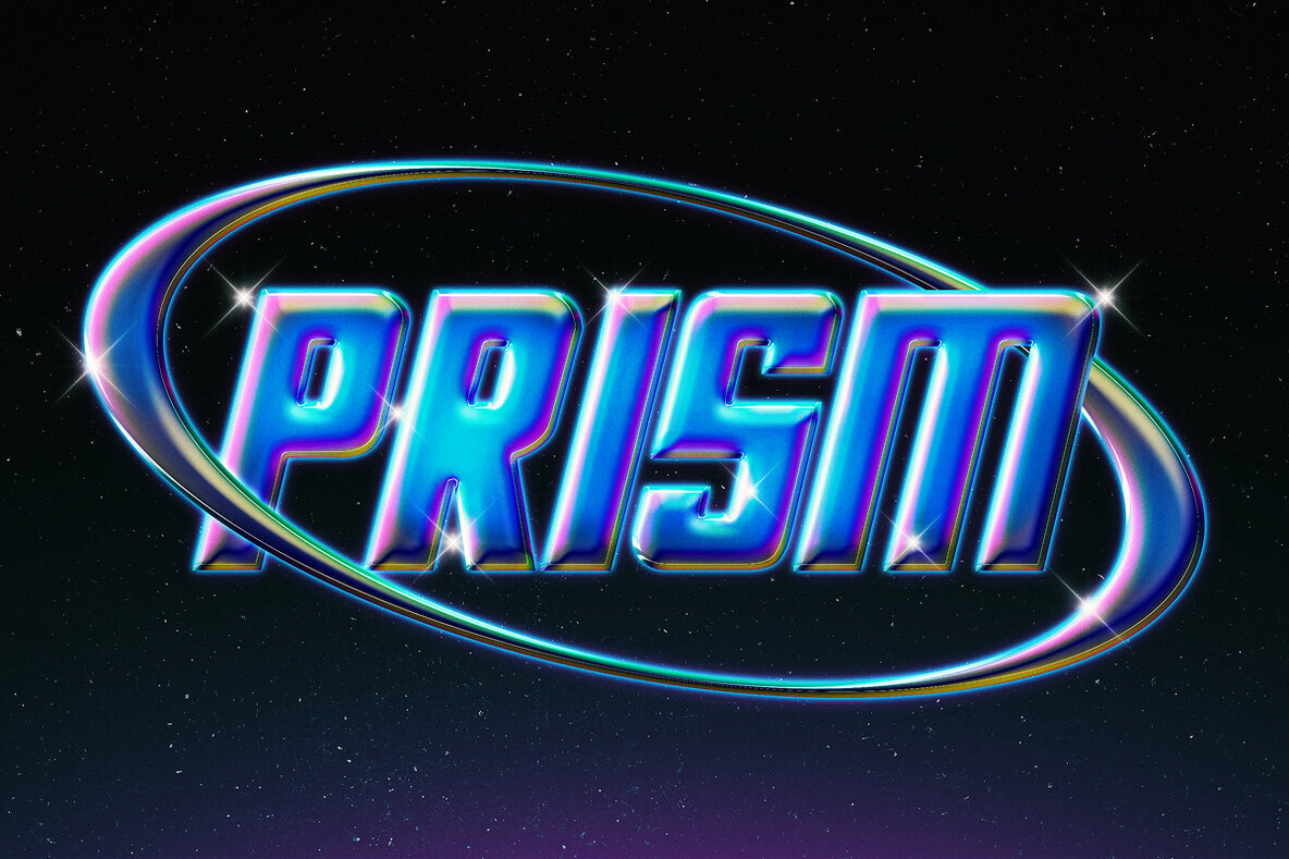 Holographic Chrome Text Effect Bundle     Futuristic Psd Pack 3