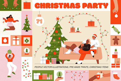 Christmas Party People Illustrations