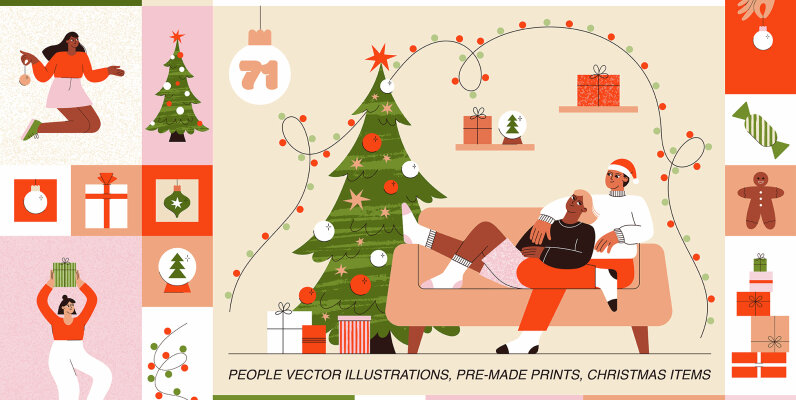 Christmas Party People Illustrations