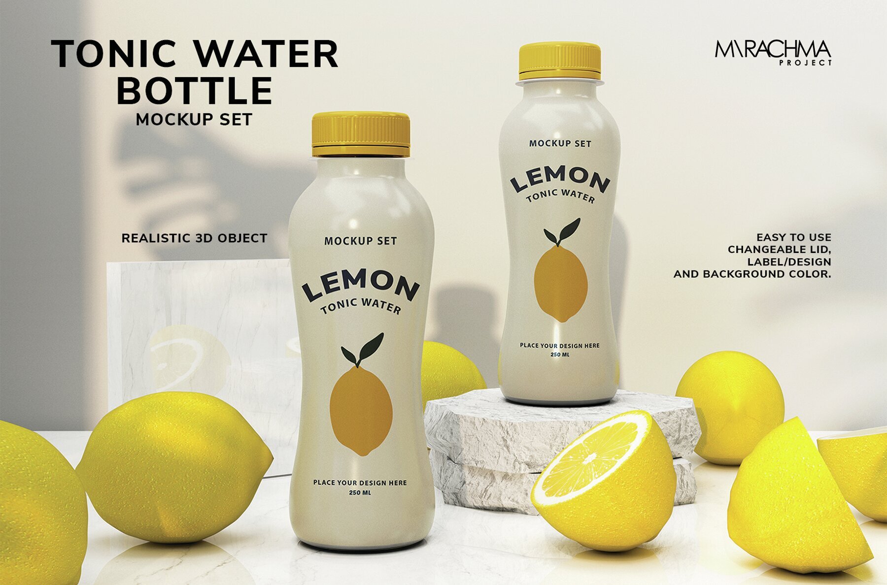 Tonic Water Bottle Mockup Set 1