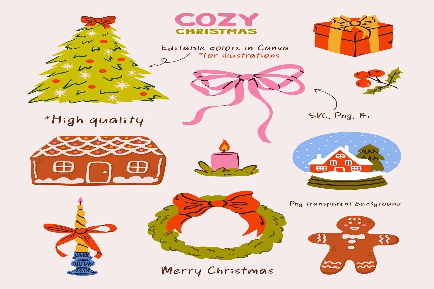 Cozy Christmas Clipart 2
