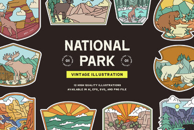 Vintage National Park Illustration