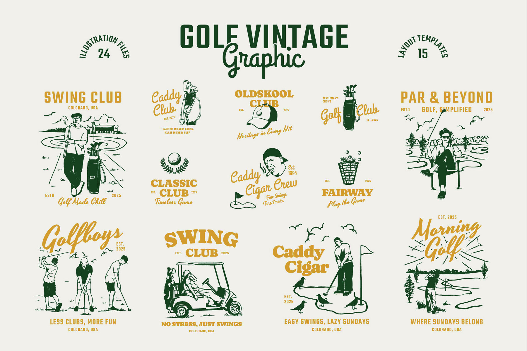 Golf Vintage Graphic Collection 1