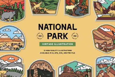 National Park Vintage Illustration