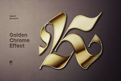 Realistic Gold Text and Logo Mockup