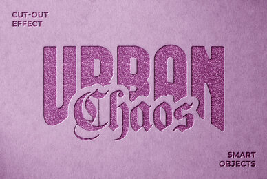 Cut Out Glitter And Text Logo Effect