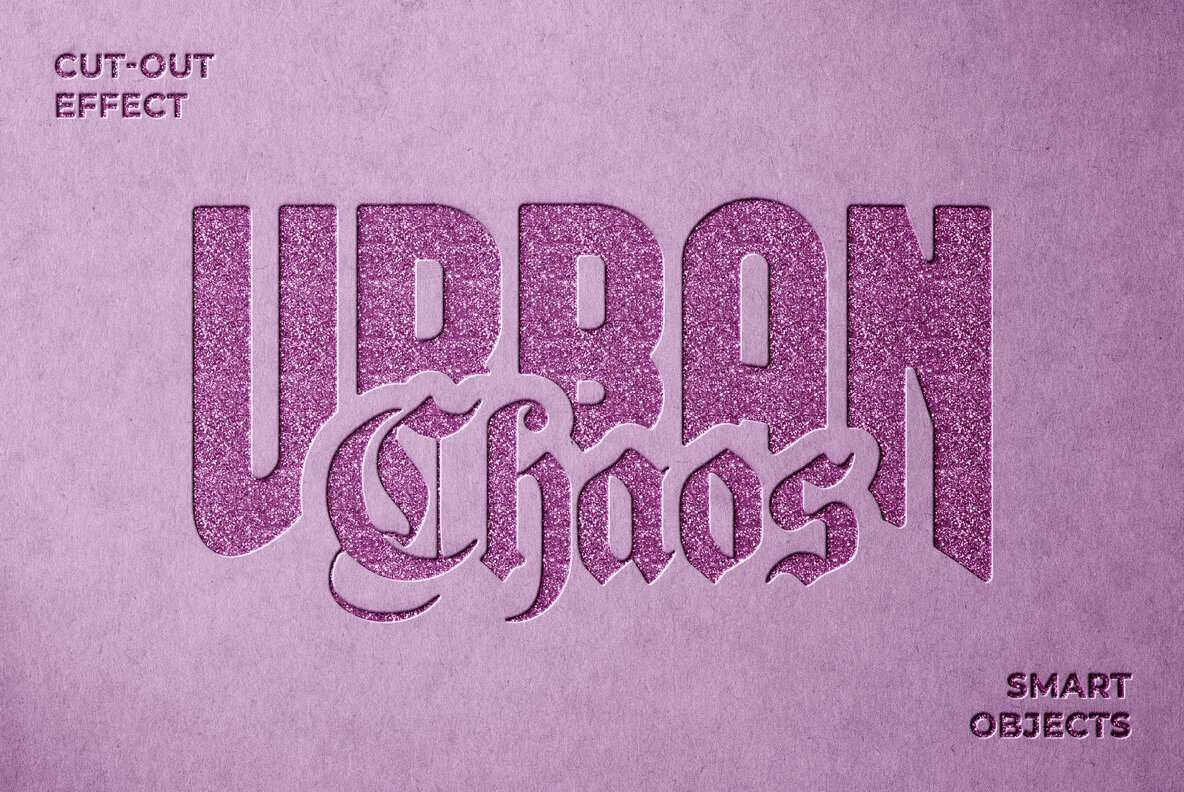 Cut Out Glitter And Text Logo Effect 1